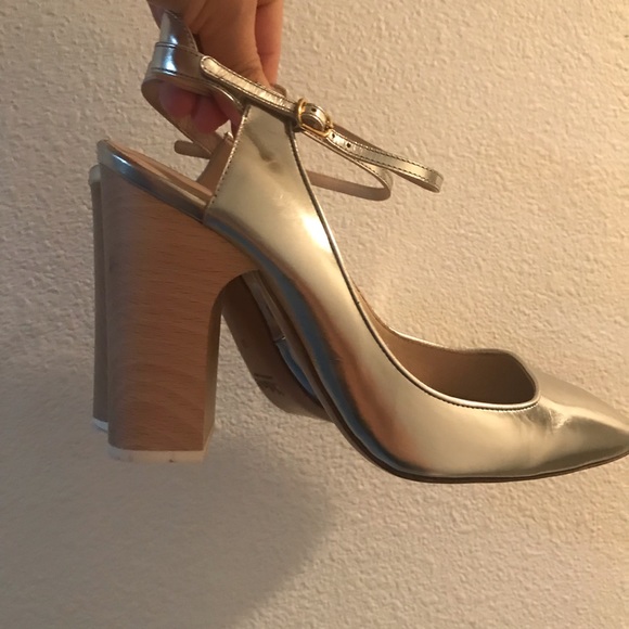 CHLOE leather slingback metallic pumps - Picture 4 of 9